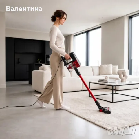 Вертикална прахосмукачка 2 в 1 – 400W, мощно засмукване над 13 kPa, LED осветление