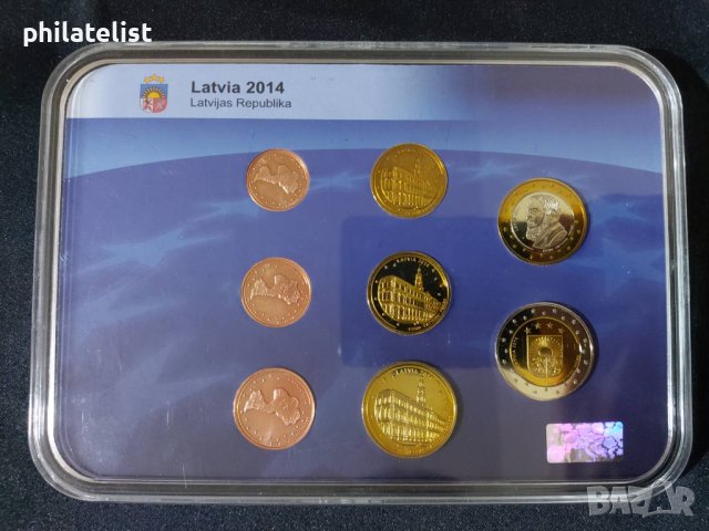 Латвия 2014 - Пробен Евро Сет , 8 монети , снимка 1 - Нумизматика и бонистика - 44392949