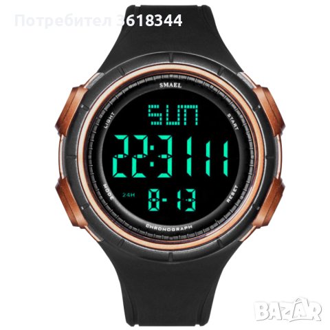Дигитален часовник SMAEL 1618 – черно и злато