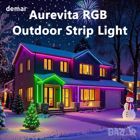 Aurevita Водоустойчива външна LED лента 20 м, интелигентна IP67, приложение (без дистанционно), снимка 2 - Лед осветление - 51416952