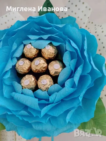 Букети от бонбони/цветя от хартия , снимка 18 - Декорация за дома - 36434272