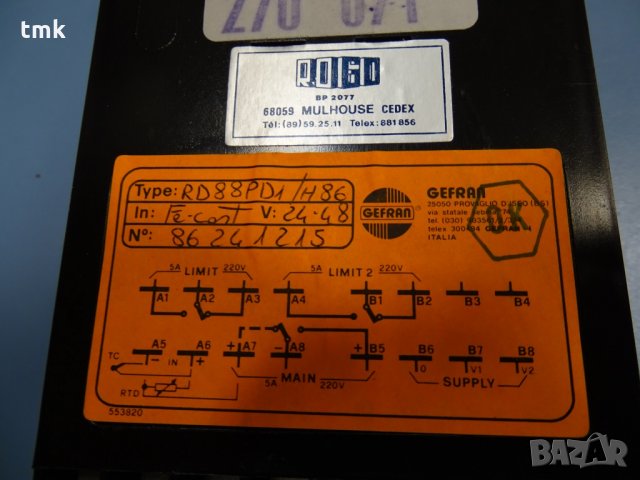 Температурен контролер GEFRAN RD88, PMT, снимка 3 - Резервни части за машини - 30825450