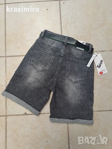 Дънкови панталонки в сиво , снимка 4 - Къси панталони и бермуди - 50575279