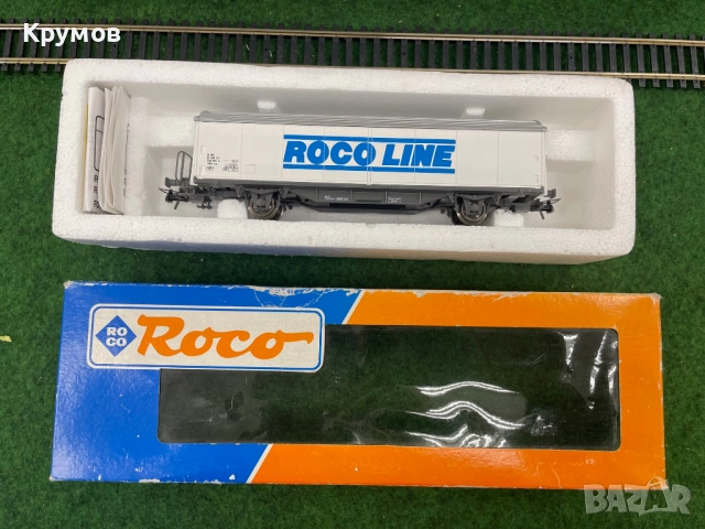 Вагон товарен хладилен 2-осен Роко HO 1:87 влак ЖП модел чистач