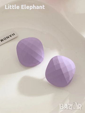 Summer Sale Сребърни обеци правоъгълници,purple,колекция"Summer vibes"/нови