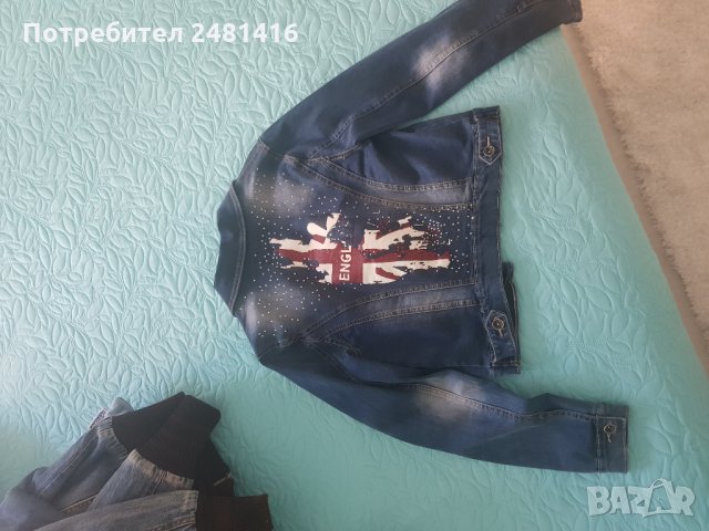Дънкено яке с капси и камъни, снимка 4 - Якета - 29731077