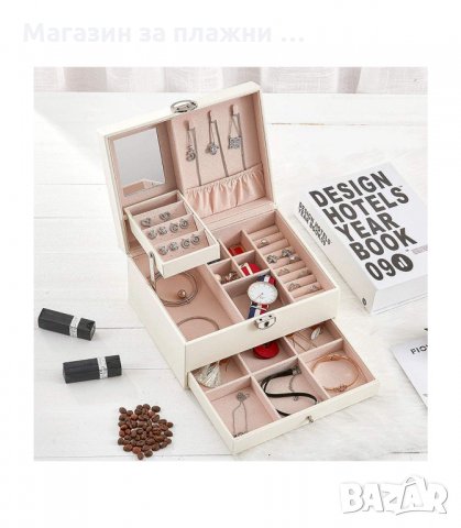 ЛУКСОЗНА КОЖЕНА КУТИЯ ЗА БИЖУТА НА 2 НИВА С КЛЮЧАЛКА - КОД 2755, снимка 10 - Подаръци за жени - 34206563