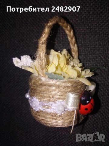 Ръчно изработени мини кошнички с цветя, снимка 14 - Декорация за дома - 38468109