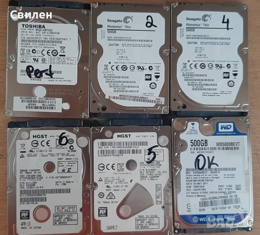 Продавам тествани и работещи 2.5" хард дискове (HDD) за лаптоп, снимка 1 - Твърди дискове - 36967952