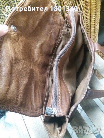 ПРОМО !! Marianelli естествена кожа- Италия, чанта с 3 прегради , снимка 6 - Чанти - 30432139