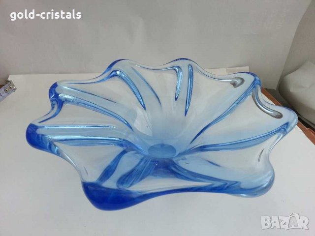 Кристална купа фруктиера чиния кобалт , снимка 5 - Антикварни и старинни предмети - 29843252