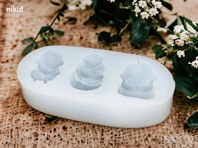 3 пиленца пилета пиле силиконов молд форма фондан шоколад гипс смола великденски, снимка 3 - Форми - 54060521