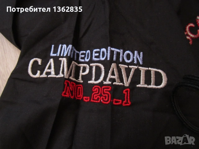 НОВА черна мъжка памучна риза CAMP DAVID размер M от Германия, снимка 8 - Ризи - 53193193