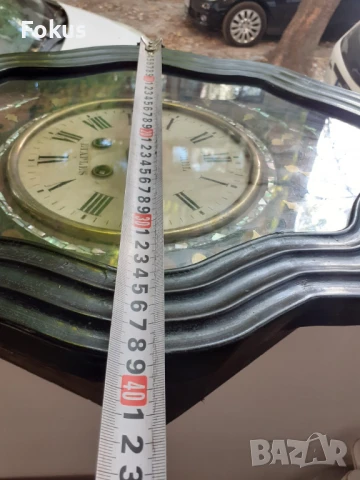 Прекрасен антикварен стенен часовник с интарзии от седеф, снимка 5 - Антикварни и старинни предмети - 50919163