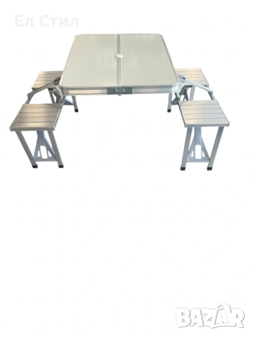 Комплект сгъваема маса с вградени 4 стола за къмпинг,риболов,пикник,туризъм, снимка 3 - Маси - 53880077