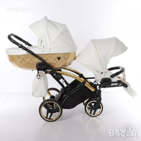 Бебешка количка Junama Mirror Satin Duo Slim 2в1, 3в1 НОВА, снимка 14 - Детски колички - 42081908