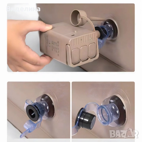 Двоен надуваем матрак с разтегателен диван за спане, снимка 3 - Дивани и мека мебел - 53069536