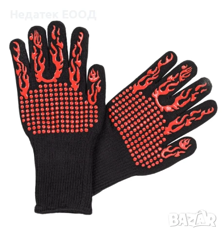 Огнеупорна ръкавица, Червен, 2 бр., снимка 2 - Барбекюта - 50613606