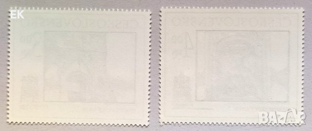 Чехословакия, 1986 г. - пълна серия чисти марки, архитектура, 1*49, снимка 2 - Филателия - 40387786