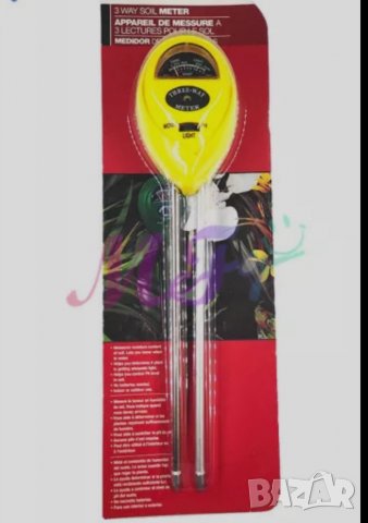⚛️ Ph метър, влагомер и светломер за почва различни цветове 3в1, снимка 5 - Измервателни инструменти - 37474553