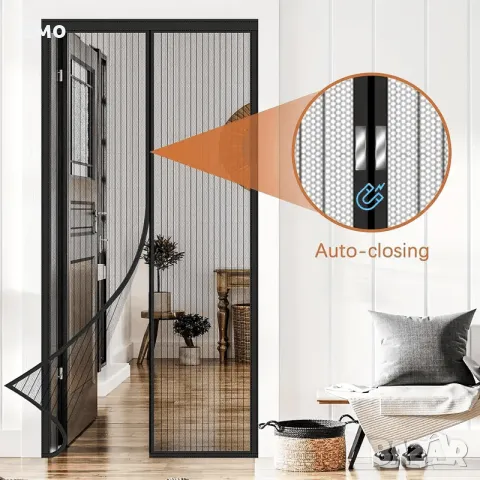 1 бр. Магнитна самозалепваща се мрежа за врата против Комари и др, снимка 2 - Други стоки за дома - 48816522