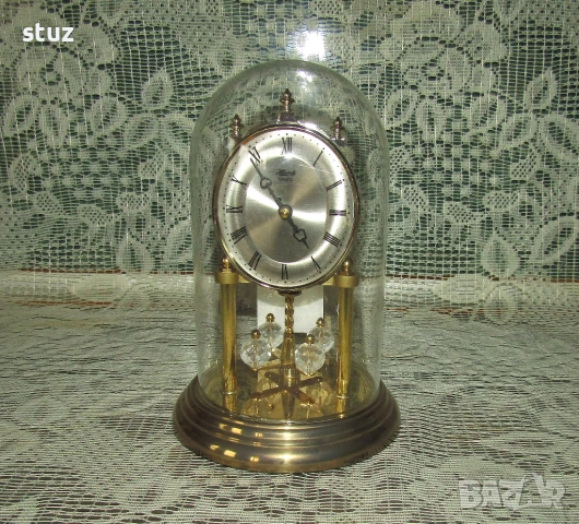 Настолен часовник Hermle с въртящи се кристални сфери, снимка 2 - Антикварни и старинни предмети - 54211045