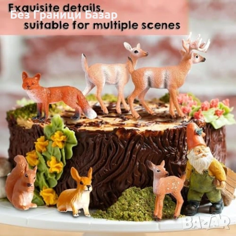 Нов Комплект мини дървета животни пънове за диорама и декор модел гора, снимка 4 - Други - 53971029