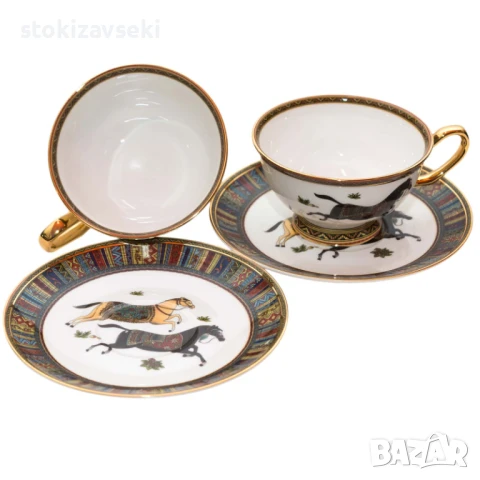 Комплект 2 чаши с чинийки за топли напитки, снимка 1