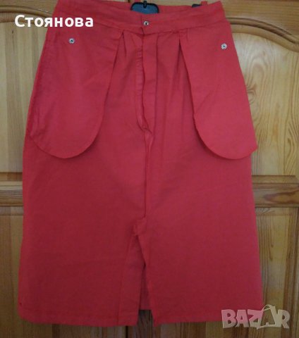 Спортно-елегантна червена пола, снимка 6 - Поли - 37138902