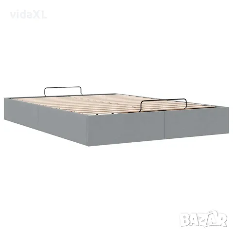 vidaXL Османска рамка за легло без матрак, светлосива, 140x190см, плат, снимка 6 - Спални и легла - 56146984