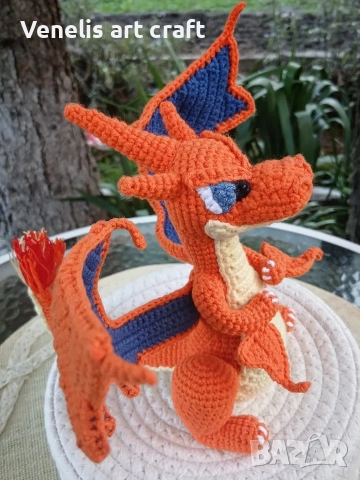 Покемон Мега Чаризард Y / Плетена играчка Pokemon Mega Charizard Y , снимка 4 - Колекции - 52834369