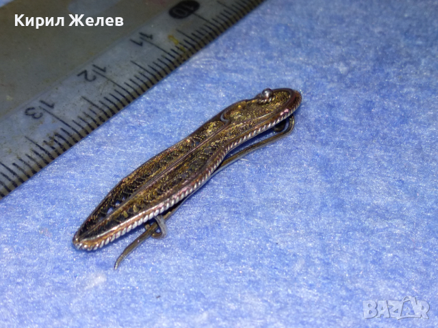 СТАРИННА СРЕБЪРНА БРОШКА ФИЛИГРАННО СРЕБРО ВИСОКА ПРОБА РЪЧНА ФИНА МАЙСТОРСКА РЕТРО ИЗРАБОТКА 43363, снимка 10 - Антикварни и старинни предмети - 44661995