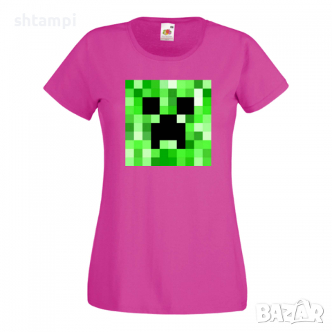 Дамска тениска Creeper Face 2 майнкрафт Minecraft,Игра,Забавление,подарък,Изненада,Рожден Ден., снимка 10 - Тениски - 36520628