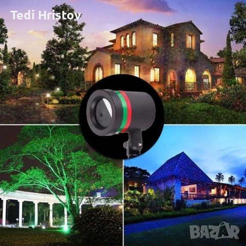 Лазерен прожектор Проектор за Коледна украса "Коледна лазерна лампа с Празнична светлина", снимка 6 - Прожектори - 52419959