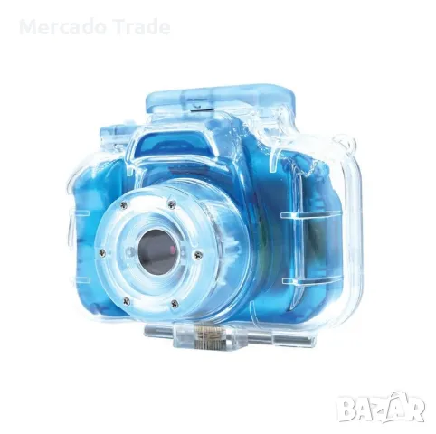 Детски фотоапарат Mercado Trade, Водоустойчив, 5 игри, Син
