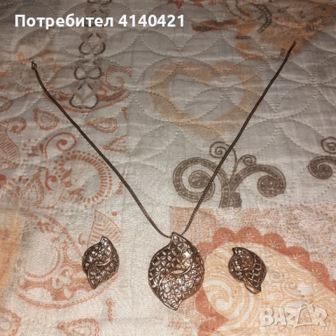 Дамски комлект бижута., снимка 2 - Колиета, медальони, синджири - 51215432