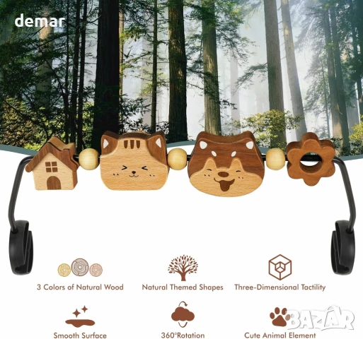 iGRATENS Бебешки играчки за шезлонг, лесни за закрепване и сваляне, въртящи се на 360°, снимка 5 - Други - 51167284