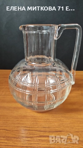 Голяма тежка гравирана кана от кристално стъкло, снимка 5 - Аксесоари за кухня - 52777396