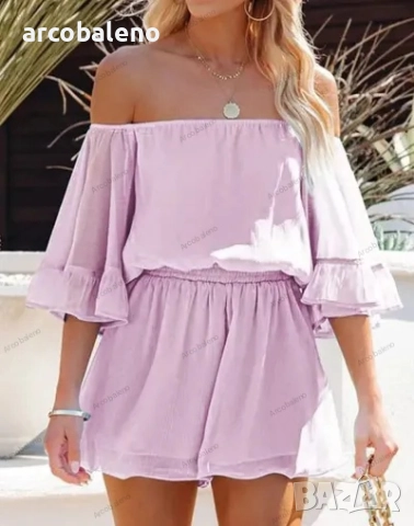 Дамски свободен къс гащеризон, 7цвята, снимка 6 - Гащеризони - 40270963