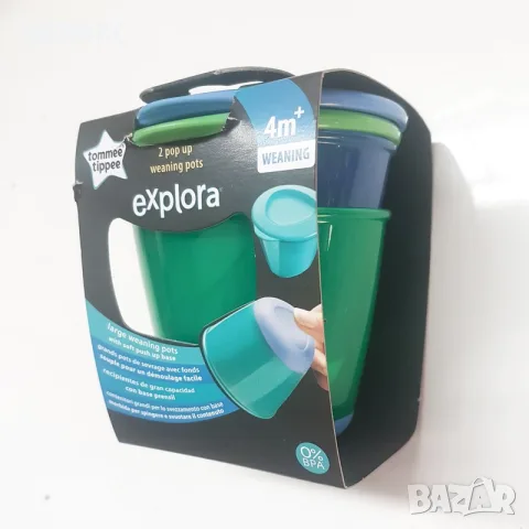 Контейнер за кърма Tommee Tippee Explora, 2 бр. зелен