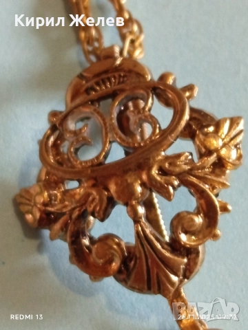 КОЛИЕ СТАРИННО РАЗКОШНО ПОЗЛАТЕНО ФИННА РЪЧНА МАЙСТОРСКА АЖУРНА ИЗРАБОТКА 52321, снимка 8 - Колиета, медальони, синджири - 52544998