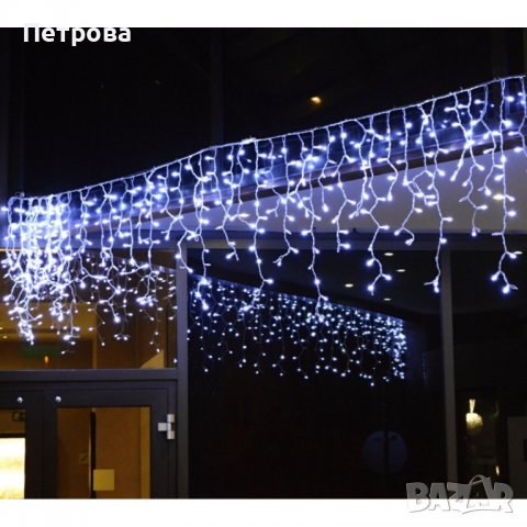 LED лампички за коледна украса-3 метра,цвят бяло/LED завеса-3 метра, снимка 3 - Декорация за дома - 38727586