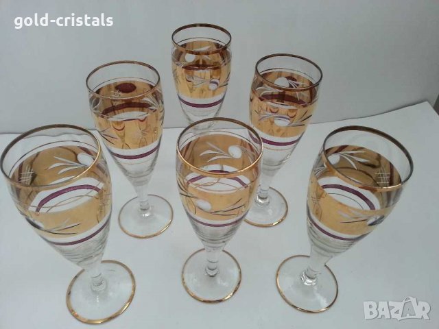 ретро чаши с позлата гравирани, снимка 3 - Антикварни и старинни предмети - 31627809