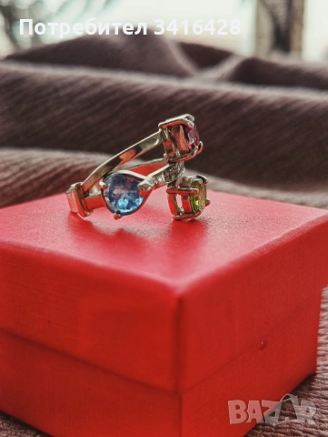 Ръчно изработен пръстен с естествени кристали, снимка 5 - Пръстени - 54218356