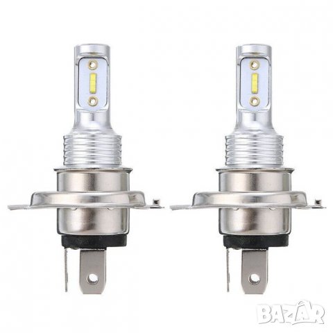 H4 ЛЕД Крушки за автомобил H4 LED Крушка за кола Х4 Без вентилатор, Бяла светлина. ХАШ 4, H4, H7, снимка 4 - Аксесоари и консумативи - 40054266