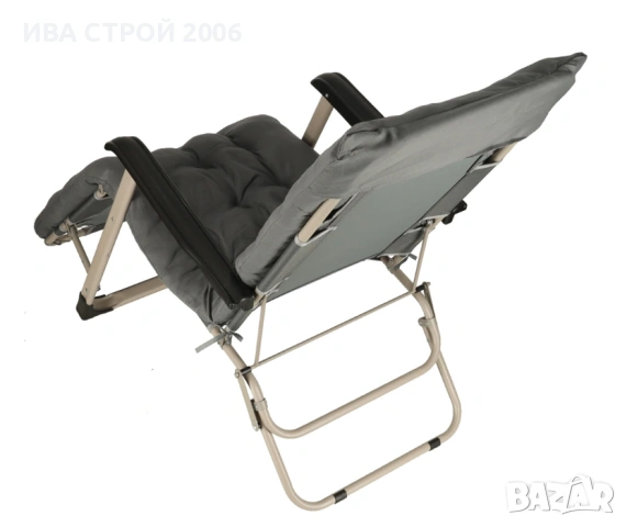 Сгъваем градински шезлонг с възглавница | Регулируем шезлонг за градина, тераса и плаж, снимка 5 - Градински мебели, декорация  - 54192593