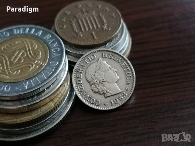Монета - Швейцария - 5 рапен | 1953г., снимка 2 - Нумизматика и бонистика - 34931883