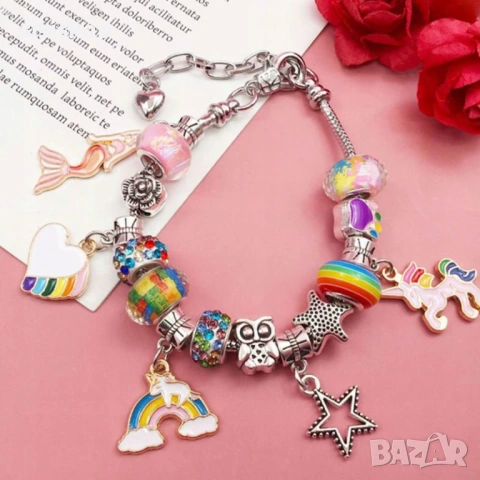 Луксозен комплект за изработка на гривни – 68 части, идеален подарък за малки дами 4646, снимка 2 - Други - 53989316