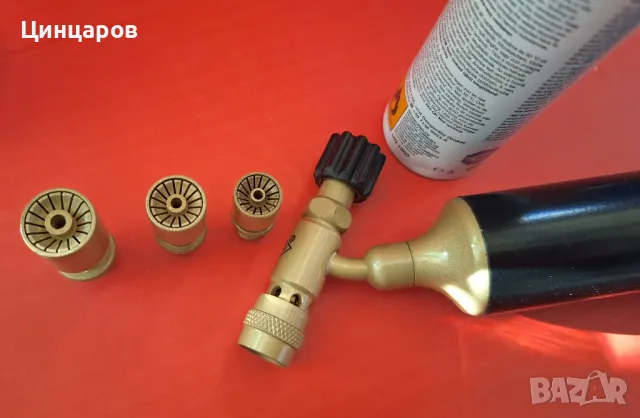 Горелка с дюзи 3бр.и флакон пропан-бутан , снимка 2 - Други машини и части - 48516495
