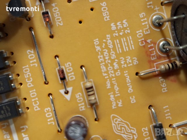 Платка POWER SUPPLY FSP132-3F01 for Toshiba 26AV703G 26inc DISPLAY V260B3-L04, снимка 2 - Части и Платки - 44166296